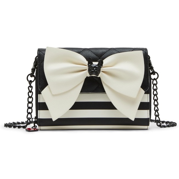 Betsey Johnson Bull Dog Bow Wallet on a Chain - Picture 1 of 13